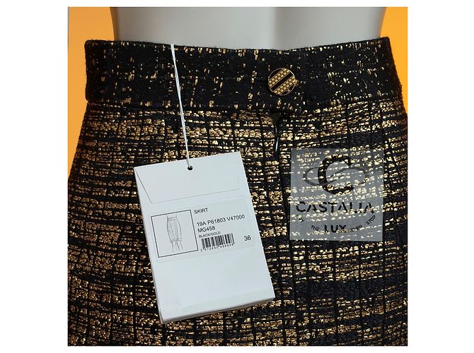 Chanel Completo Tailleur Tweed Nero e Oro Egypt Métiers d’Art - vista 9