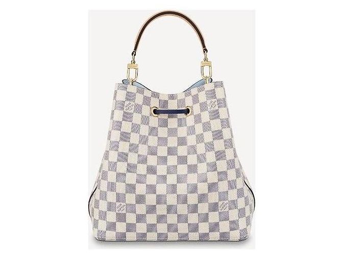 Néonoé Louis Vuitton NeoNoe MM Damier Azur Sacola Bucket Bege - vista 3