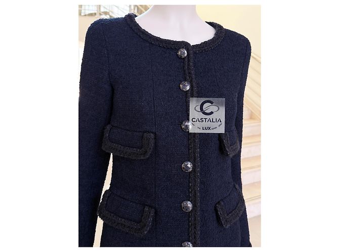 Chanel Giacca in Tweed Globalization Blu Navy Blu scuro - vista 3