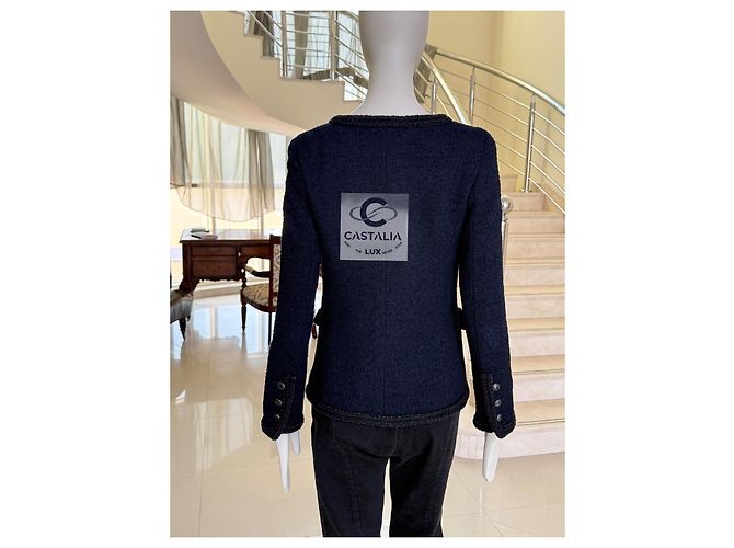 Chanel Giacca in Tweed Globalization Blu Navy Blu scuro - vista 5