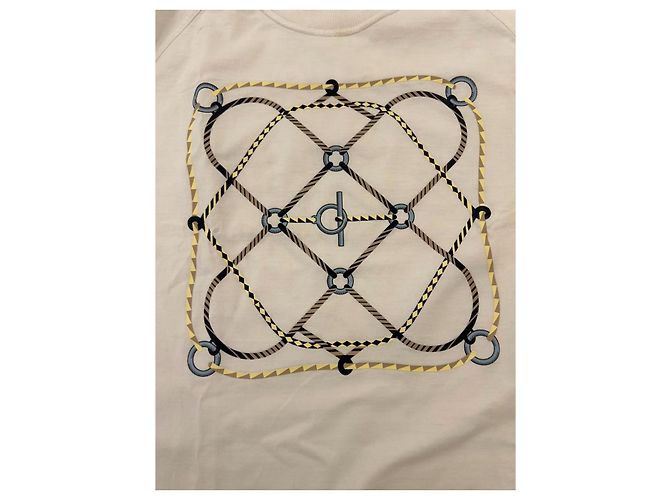 T-shirt Hermès Figure Artistique Cotone Bianco Multicolore - vista 5