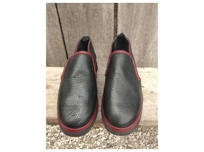 Autre Marque François Pinet Leder Loafer Schwarz Bordeaux - Ansicht 3