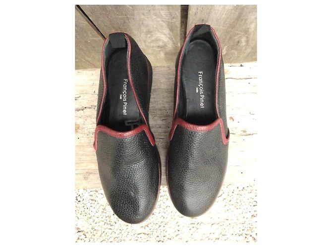 Autre Marque François Pinet Leder Loafer Schwarz Bordeaux - Ansicht 4