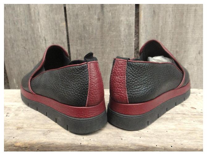 Autre Marque François Pinet Leder Loafer Schwarz Bordeaux - Ansicht 5