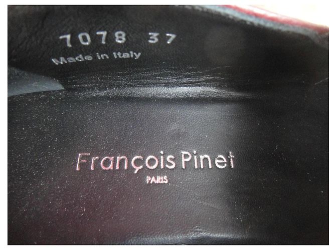 Autre Marque François Pinet Leder Loafer Schwarz Bordeaux - Ansicht 7