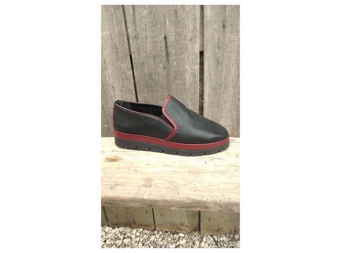 Autre Marque François Pinet Leder Loafer Schwarz Bordeaux - Ansicht 8