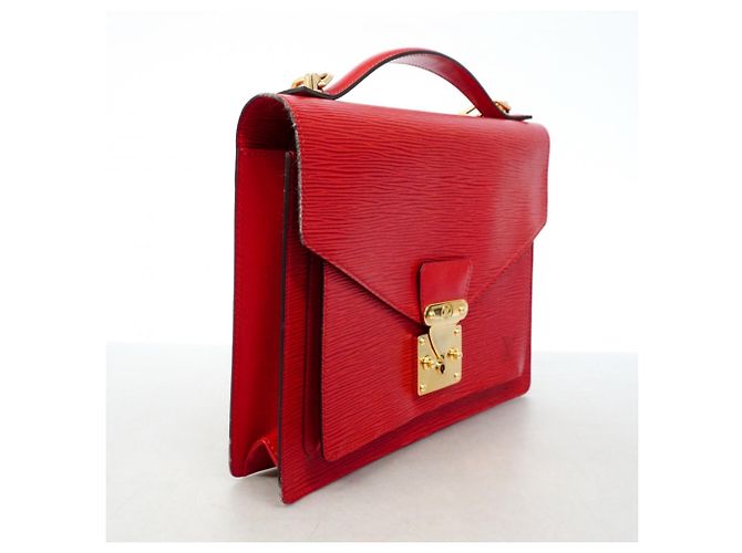 Borsa Louis Vuitton Epi Monceau Rosso - vista 2