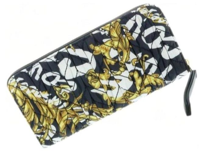 Versace Jeans Couture Cartera Zip Estampado Barroco Negro Blanco Dorado - vista 3