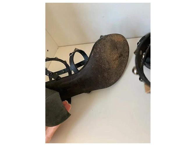 Valentino Garavani Rockstud Sandali Tacco Pelle Nera Nero - vista 6