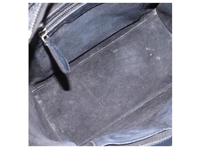 Céline CELINE Luggage Micro Shopper Handtasche aus Leder Schwarz Silber Authentisch ka4855SAM - Ansicht 10