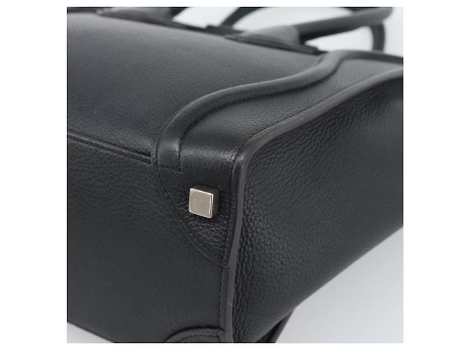Céline CELINE Luggage Micro Shopper Handtasche aus Leder Schwarz Silber Authentisch ka4855SAM - Ansicht 15