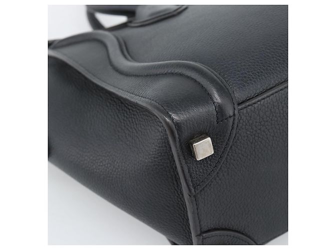 Céline CELINE Luggage Micro Shopper Handtasche aus Leder Schwarz Silber Authentisch ka4855SAM - Ansicht 16