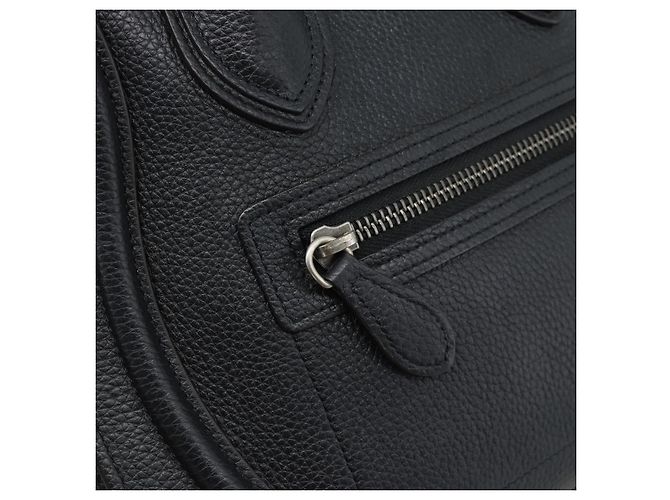 Céline CELINE Luggage Micro Shopper Handtasche aus Leder Schwarz Silber Authentisch ka4855SAM - Ansicht 17