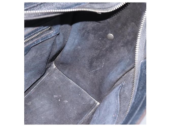 Céline CELINE Luggage Micro Shopper Handtasche aus Leder Schwarz Silber Authentisch ka4855SAM - Ansicht 19