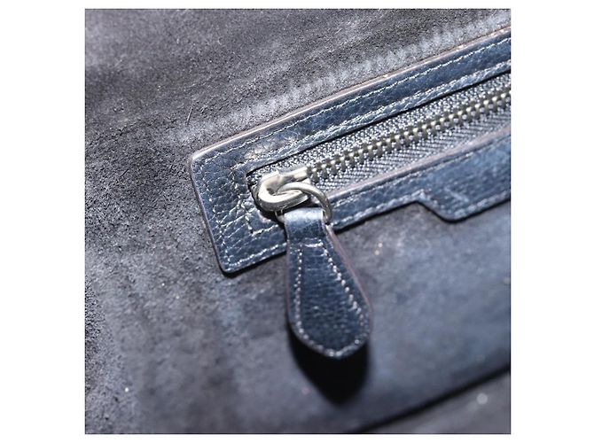 Céline CELINE Luggage Micro Shopper Handtasche aus Leder Schwarz Silber Authentisch ka4855SAM - Ansicht 21
