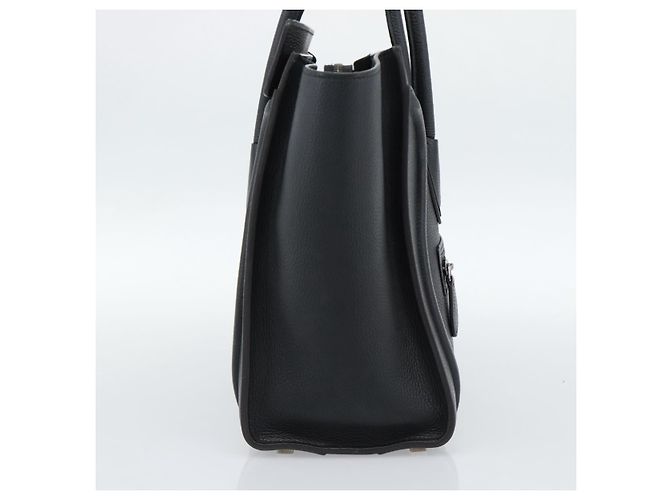 Céline CELINE Luggage Micro Shopper Handtasche aus Leder Schwarz Silber Authentisch ka4855SAM - Ansicht 3