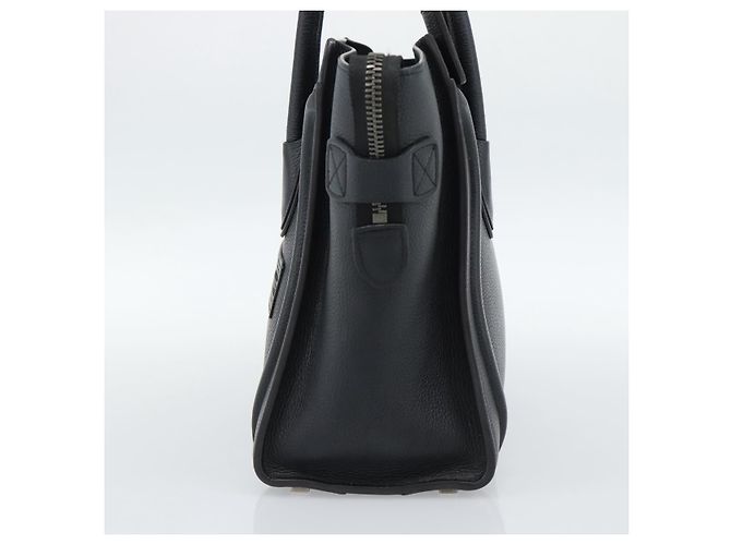 Céline CELINE Luggage Micro Shopper Handtasche aus Leder Schwarz Silber Authentisch ka4855SAM - Ansicht 4