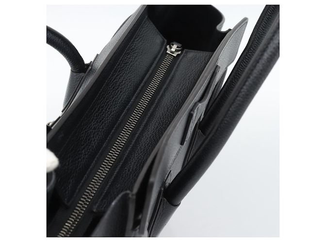 Céline CELINE Luggage Micro Shopper Handtasche aus Leder Schwarz Silber Authentisch ka4855SAM - Ansicht 6
