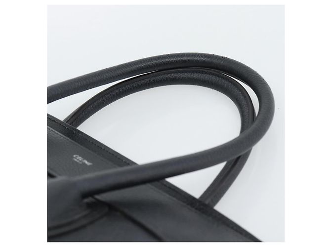 Céline CELINE Luggage Micro Shopper Handtasche aus Leder Schwarz Silber Authentisch ka4855SAM - Ansicht 8