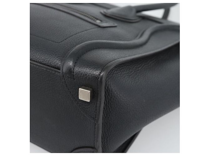 Céline CELINE Luggage Micro Shopper Handtasche aus Leder Schwarz Silber Authentisch ka4855SAM - Ansicht 9