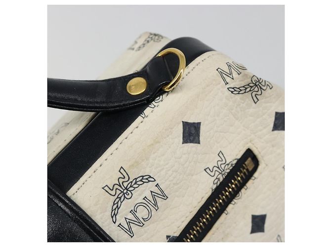 Borsa MCM Vicetos Logogram PVC Pelle White Gold Auth 187374 Bianco D'oro - vista 14