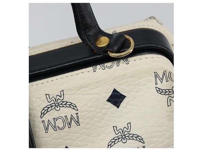 Borsa MCM Vicetos Logogram PVC Pelle White Gold Auth 187374 Bianco D'oro - vista 15
