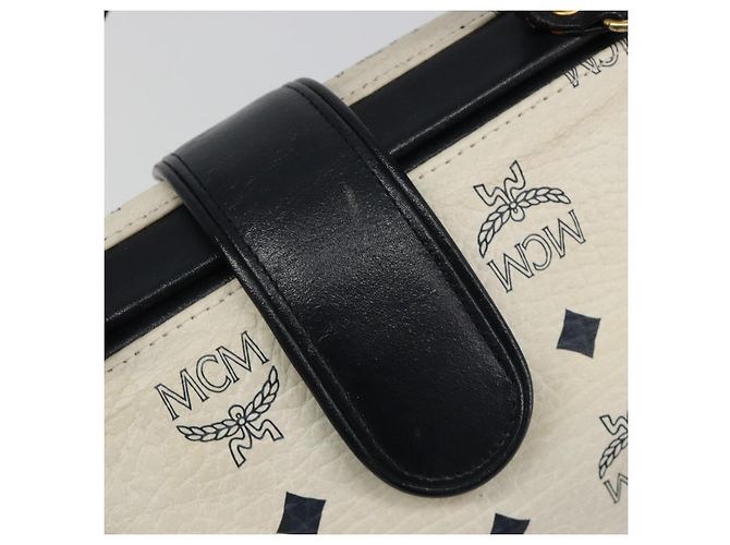 Borsa MCM Vicetos Logogram PVC Pelle White Gold Auth 187374 Bianco D'oro - vista 16
