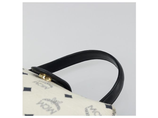 Borsa MCM Vicetos Logogram PVC Pelle White Gold Auth 187374 Bianco D'oro - vista 8