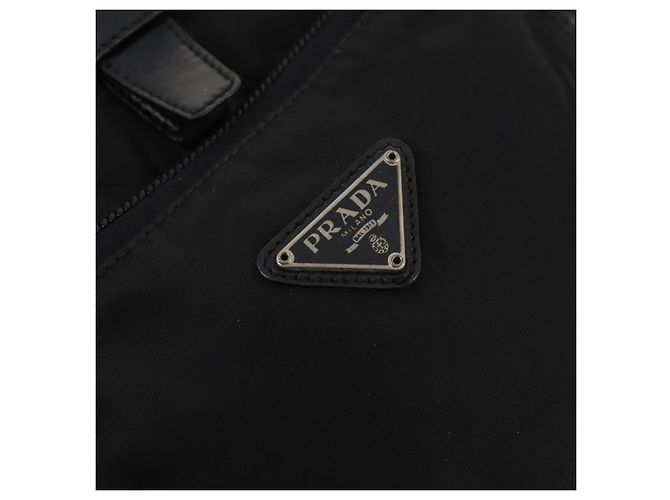 Zaino PRADA Nylon Nero Argento Auth 183221 - vista 18