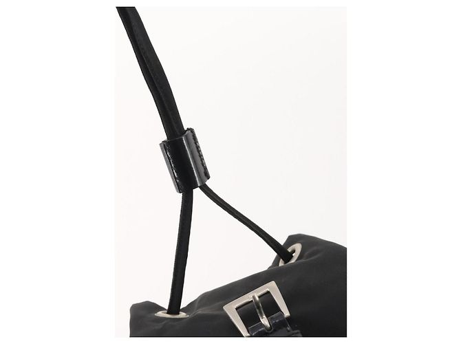 Zaino PRADA Nylon Nero Argento Auth 183221 - vista 20