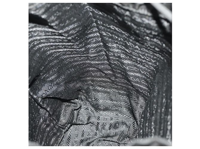 Zaino PRADA Nylon Nero Argento Auth 183221 - vista 21