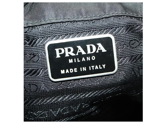 Zaino PRADA Nylon Nero Argento Auth 183221 - vista 23
