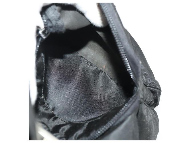 Zaino PRADA Nylon Nero Argento Auth 183221 - vista 25