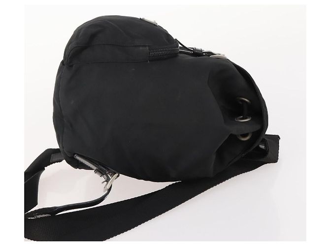 Zaino PRADA Nylon Nero Argento Auth 183221 - vista 3