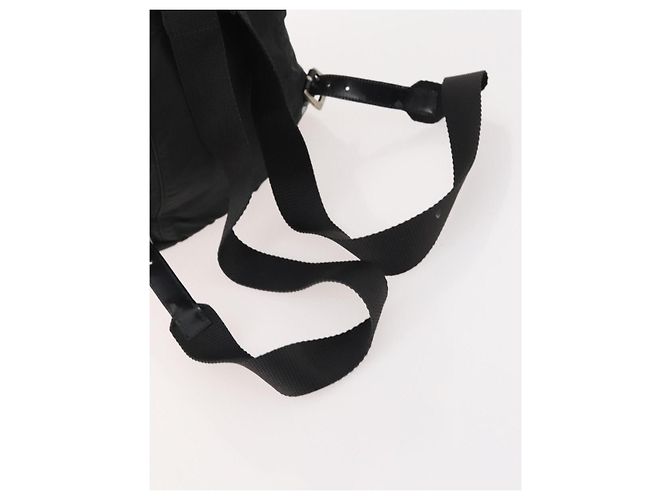 Zaino PRADA Nylon Nero Argento Auth 183221 - vista 7
