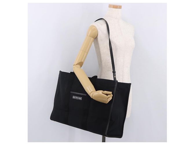 Borsa BALENCIAGA in tela 2way Nero Oro 671403 Auth 186106M D'oro - vista 25
