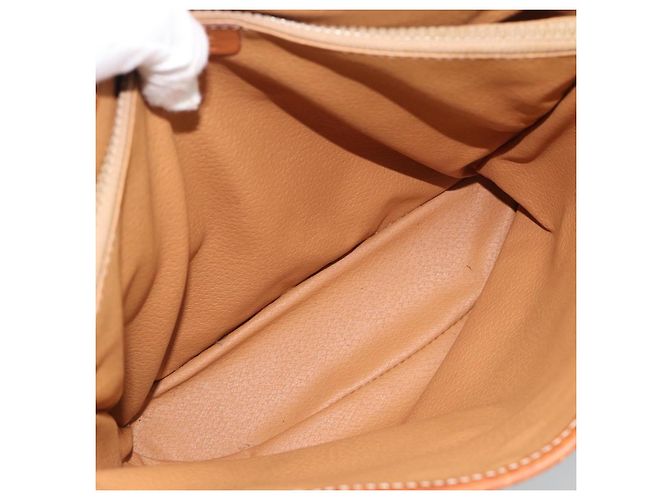 Céline Borsa a Mano CELINE Macadam Canvas PVC Pelle Marrone Oro Auth 187377 D'oro - vista 10