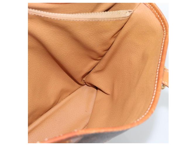 Céline Borsa a Mano CELINE Macadam Canvas PVC Pelle Marrone Oro Auth 187377 D'oro - vista 18