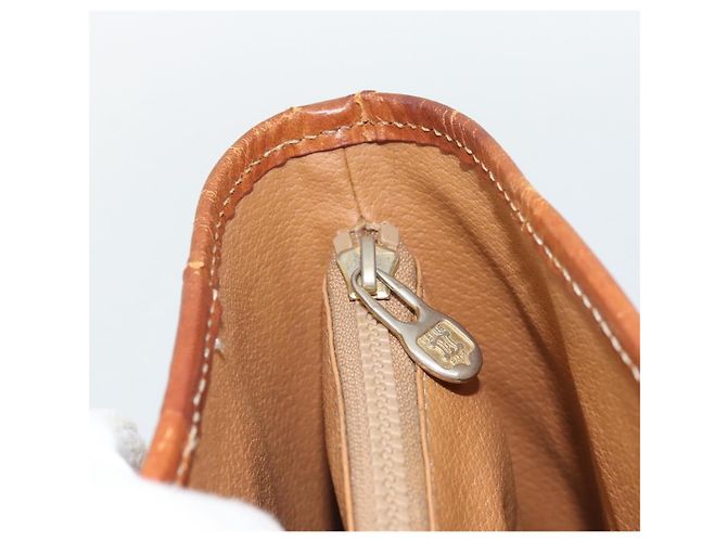 Céline Borsa a Mano CELINE Macadam Canvas PVC Pelle Marrone Oro Auth 187377 D'oro - vista 20