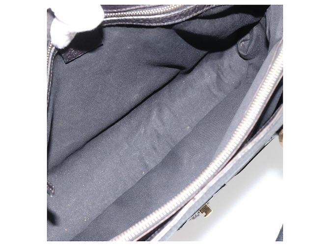 Borsa GUCCI in pelle nera e oro 131325 Auth 186805A Nero D'oro - vista 11