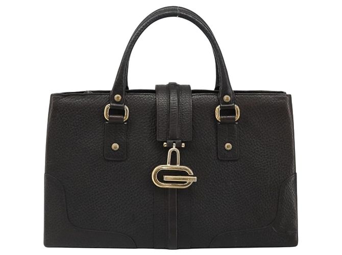 Borsa GUCCI in pelle nera e oro 131325 Auth 186805A Nero D'oro - vista 13