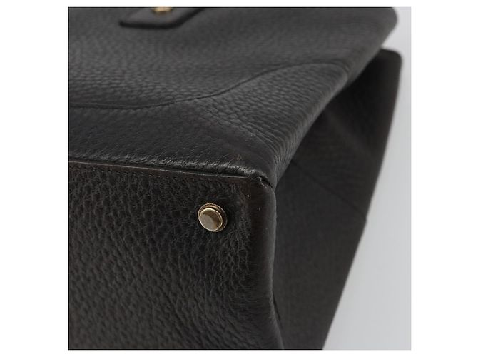 Borsa GUCCI in pelle nera e oro 131325 Auth 186805A Nero D'oro - vista 15