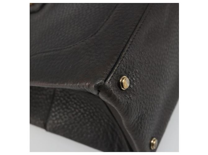 Borsa GUCCI in pelle nera e oro 131325 Auth 186805A Nero D'oro - vista 16