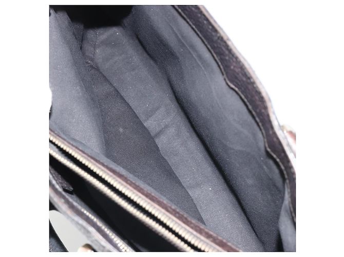 Borsa GUCCI in pelle nera e oro 131325 Auth 186805A Nero D'oro - vista 25