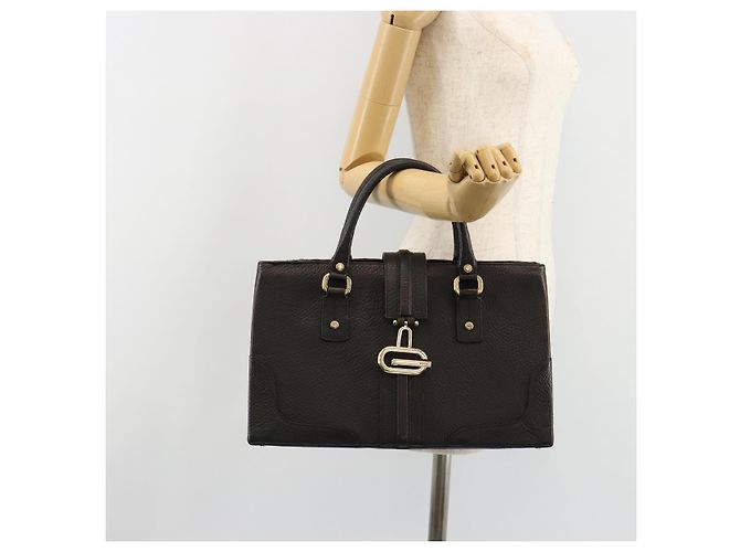 Borsa GUCCI in pelle nera e oro 131325 Auth 186805A Nero D'oro - vista 26
