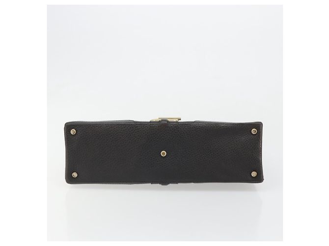 Borsa GUCCI in pelle nera e oro 131325 Auth 186805A Nero D'oro - vista 5