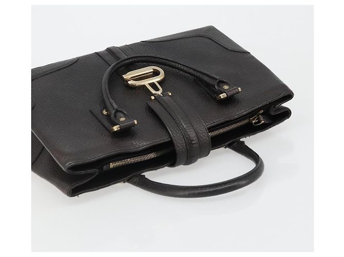 Borsa GUCCI in pelle nera e oro 131325 Auth 186805A Nero D'oro - vista 6