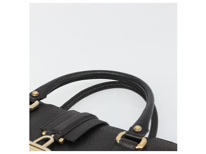 Borsa GUCCI in pelle nera e oro 131325 Auth 186805A Nero D'oro - vista 8