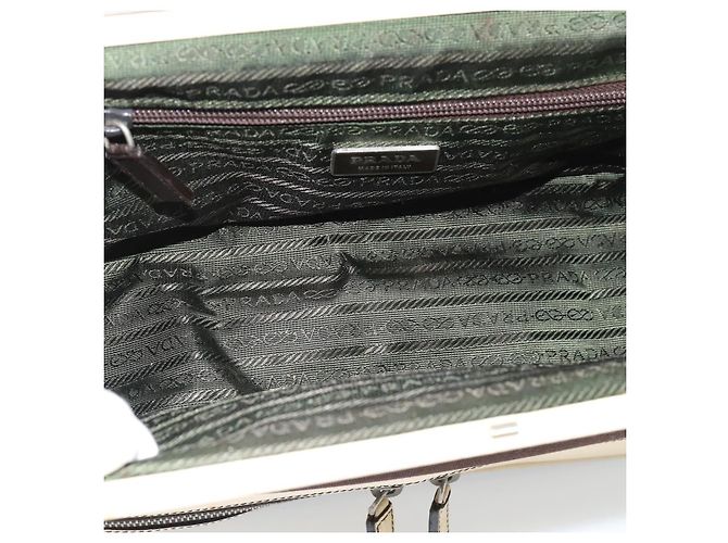 Borsa PRADA in tela marrone Auth 185862 - vista 11