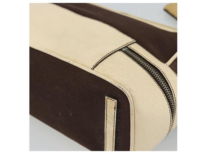 Borsa PRADA in tela marrone Auth 185862 - vista 16
